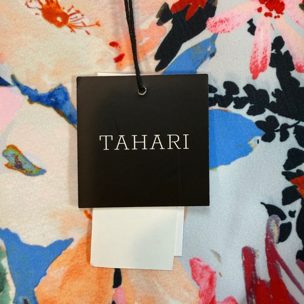 Tahari Watercolor Pink Summer Floral Sheath Dress HD967010 Size 14 NWT - Picture 7 of 12